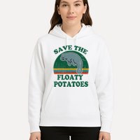 Manatee Save The Floaty Potatoes Funny Chubby Mermaid Hoodie