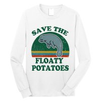 Manatee Save The Floaty Potatoes Funny Chubby Mermaid Long Sleeve Shirt