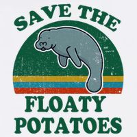 Manatee Save The Floaty Potatoes Funny Chubby Mermaid Full-Length Apron With Pockets