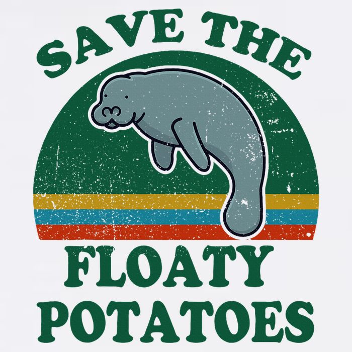 Manatee Save The Floaty Potatoes Funny Chubby Mermaid Full-Length Apron With Pockets
