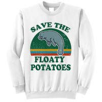 Manatee Save The Floaty Potatoes Funny Chubby Mermaid Sweatshirt