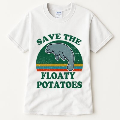 Manatee Save The Floaty Potatoes Funny Chubby Mermaid Tall T-Shirt
