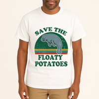 Manatee Save The Floaty Potatoes Funny Chubby Mermaid Tall T-Shirt