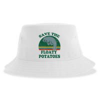 Manatee Save The Floaty Potatoes Funny Chubby Mermaid Sustainable Bucket Hat