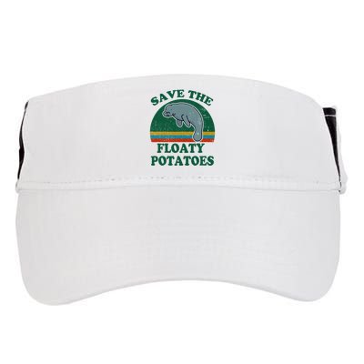 Manatee Save The Floaty Potatoes Funny Chubby Mermaid Adult Drive Performance Visor