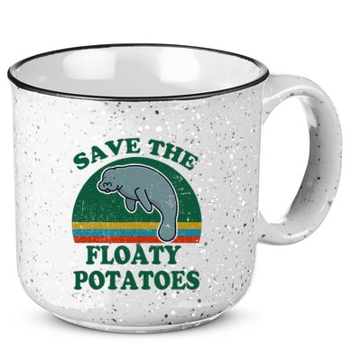 Manatee Save The Floaty Potatoes Funny Chubby Mermaid 15oz Campfire Ceramic Mug