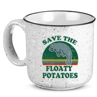Manatee Save The Floaty Potatoes Funny Chubby Mermaid 15oz Campfire Ceramic Mug