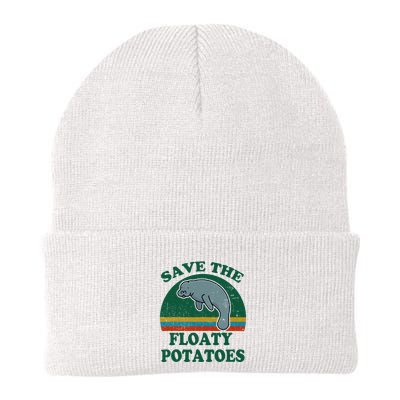 Manatee Save The Floaty Potatoes Funny Chubby Mermaid Beanie