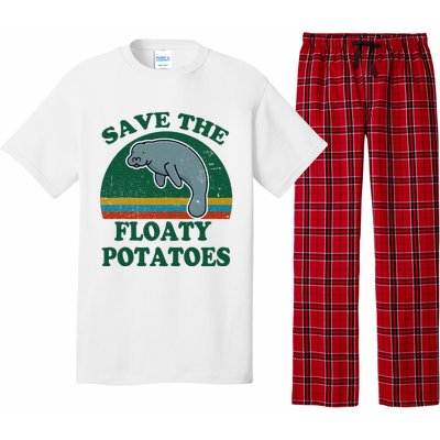 Manatee Save The Floaty Potatoes Funny Chubby Mermaid Pajama Set