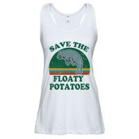 Manatee Save The Floaty Potatoes Funny Chubby Mermaid Ladies Essential Flowy Tank