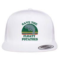 Manatee Save The Floaty Potatoes Funny Chubby Mermaid Flatbill Hat