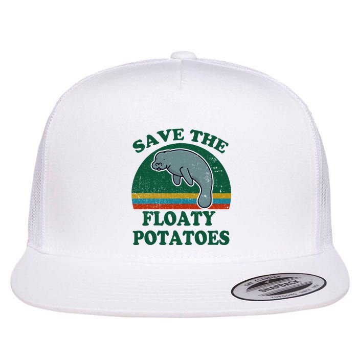 Manatee Save The Floaty Potatoes Funny Chubby Mermaid Flatbill Hat