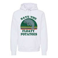 Manatee Save The Floaty Potatoes Funny Chubby Mermaid Premium Hoodie