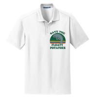 Manatee Save The Floaty Potatoes Funny Chubby Mermaid Dry Zone Grid Polo