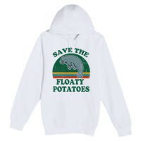 Manatee Save The Floaty Potatoes Funny Chubby Mermaid Premium Pullover Hoodie