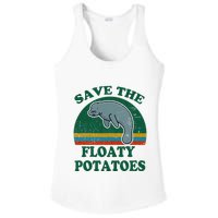 Manatee Save The Floaty Potatoes Funny Chubby Mermaid Ladies PosiCharge Competitor Racerback Tank