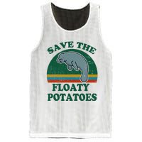 Manatee Save The Floaty Potatoes Funny Chubby Mermaid Mesh Reversible Basketball Jersey Tank