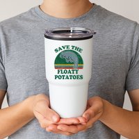 Manatee Save The Floaty Potatoes Funny Chubby Mermaid Tumbler