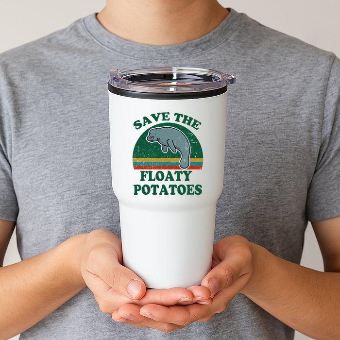 Manatee Save The Floaty Potatoes Funny Chubby Mermaid Tumbler