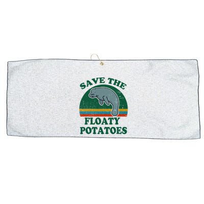 Manatee Save The Floaty Potatoes Funny Chubby Mermaid Large Microfiber Waffle Golf Towel