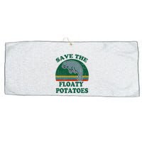 Manatee Save The Floaty Potatoes Funny Chubby Mermaid Large Microfiber Waffle Golf Towel
