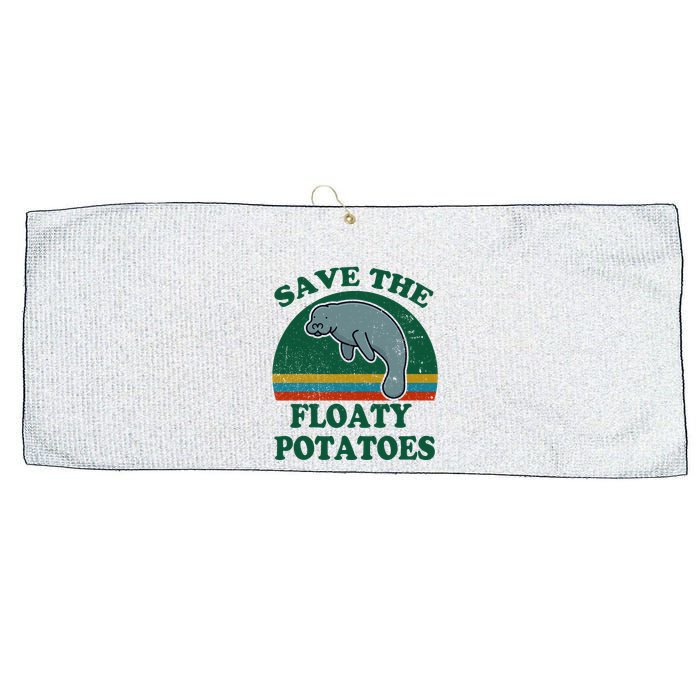 Manatee Save The Floaty Potatoes Funny Chubby Mermaid Large Microfiber Waffle Golf Towel