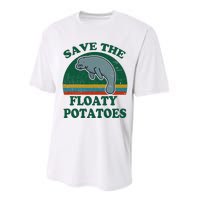 Manatee Save The Floaty Potatoes Funny Chubby Mermaid Performance Sprint T-Shirt