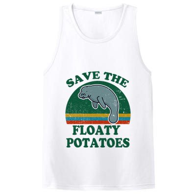 Manatee Save The Floaty Potatoes Funny Chubby Mermaid PosiCharge Competitor Tank