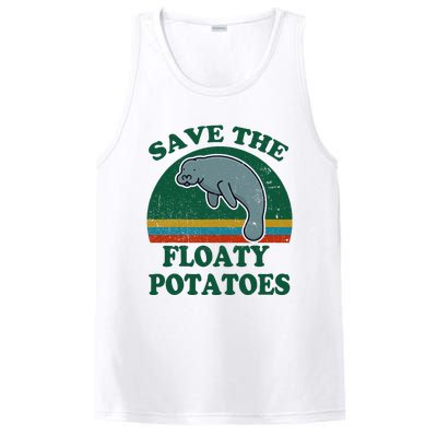 Manatee Save The Floaty Potatoes Funny Chubby Mermaid PosiCharge Competitor Tank