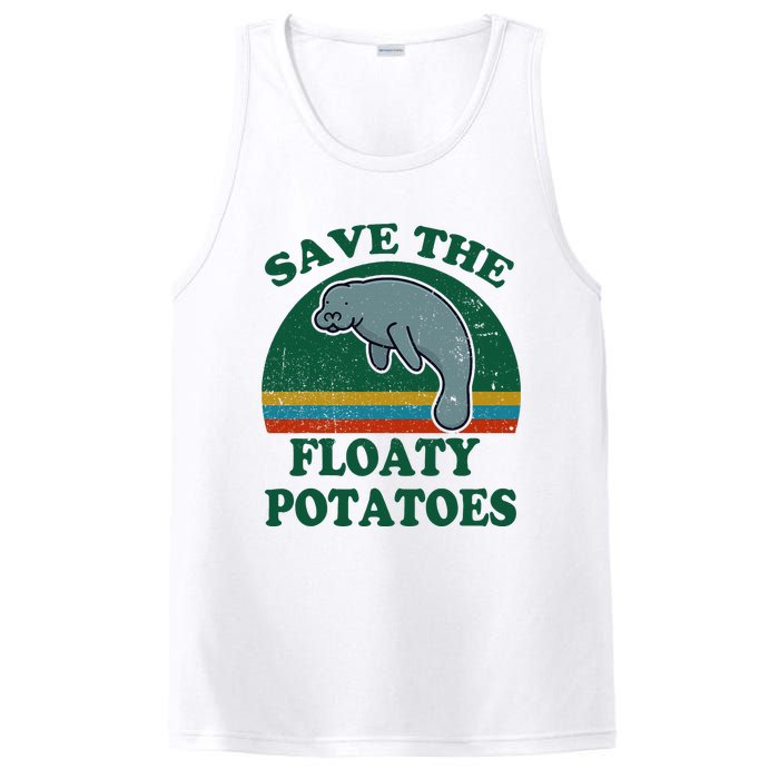 Manatee Save The Floaty Potatoes Funny Chubby Mermaid PosiCharge Competitor Tank