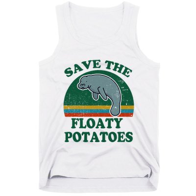 Manatee Save The Floaty Potatoes Funny Chubby Mermaid Tank Top