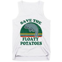 Manatee Save The Floaty Potatoes Funny Chubby Mermaid Tank Top
