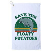 Manatee Save The Floaty Potatoes Funny Chubby Mermaid Golf Towel