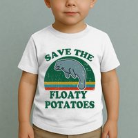 Manatee Save The Floaty Potatoes Funny Chubby Mermaid Toddler T-Shirt