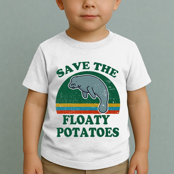 Manatee Save The Floaty Potatoes Funny Chubby Mermaid Toddler T-Shirt