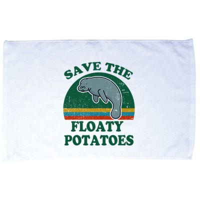 Manatee Save The Floaty Potatoes Funny Chubby Mermaid Microfiber Hand Towel