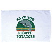 Manatee Save The Floaty Potatoes Funny Chubby Mermaid Microfiber Hand Towel