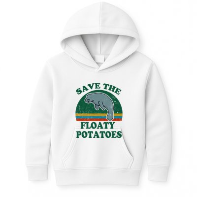 Manatee Save The Floaty Potatoes Funny Chubby Mermaid Kids Hoodie