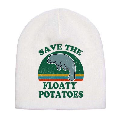 Manatee Save The Floaty Potatoes Funny Chubby Mermaid Short Acrylic Beanie