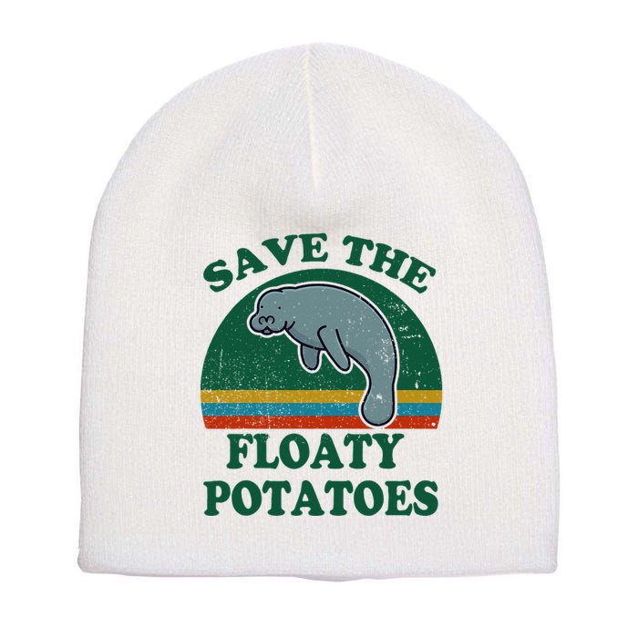Manatee Save The Floaty Potatoes Funny Chubby Mermaid Short Acrylic Beanie