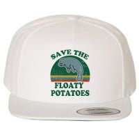 Manatee Save The Floaty Potatoes Funny Chubby Mermaid Wool Snapback Cap