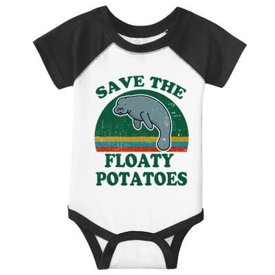 Manatee Save The Floaty Potatoes Funny Chubby Mermaid Infant Baby Jersey Bodysuit