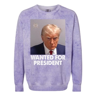 Mug Shot Trump Wanted For President Colorblast Crewneck Sweatshirt