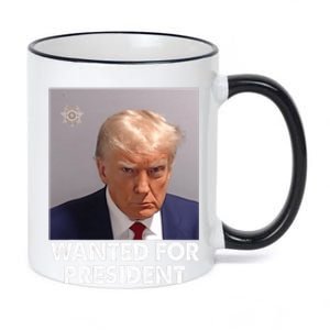 Mug Shot Trump Wanted For President 11oz Black Color Changing Mug