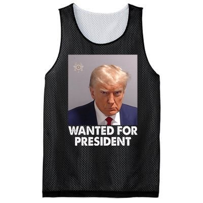 Mug Shot Trump Wanted For President Mesh Reversible Basketball Jersey Tank