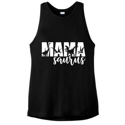 Mama Saurus T Rex Dinosaur Funny Mama Saurus Mother's Day Ladies PosiCharge Tri-Blend Wicking Tank