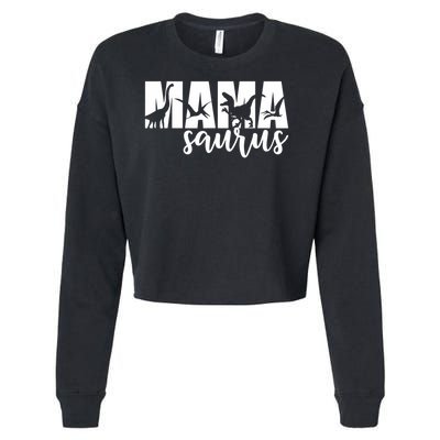 Mama Saurus T Rex Dinosaur Funny Mama Saurus Mother's Day Cropped Pullover Crew