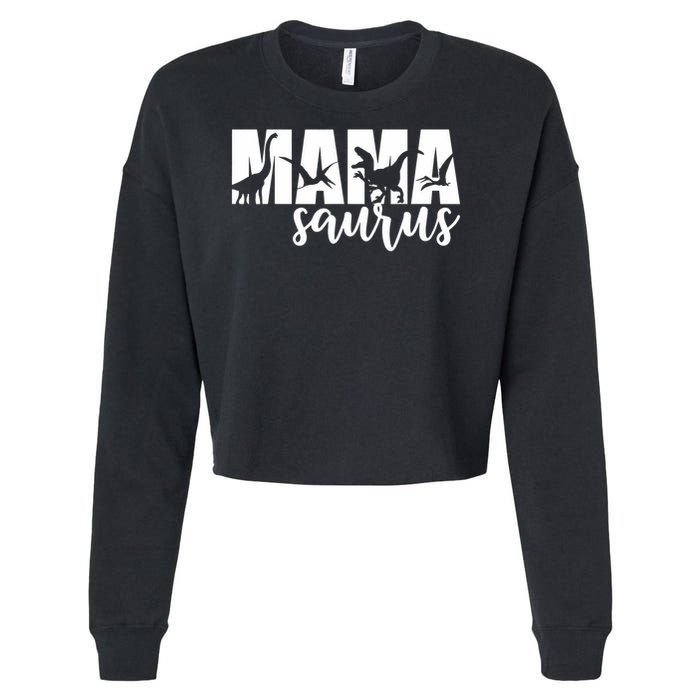 Mama Saurus T Rex Dinosaur Funny Mama Saurus Mother's Day Cropped Pullover Crew