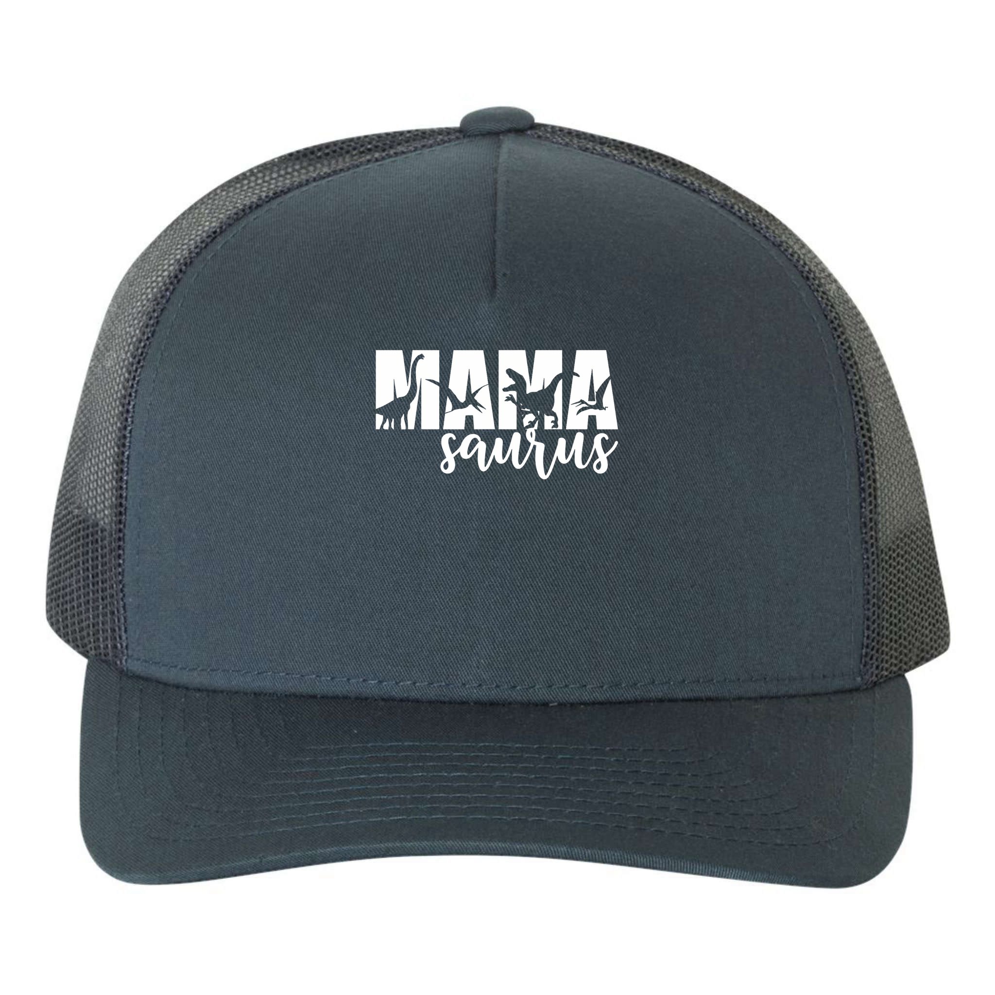 Mama Saurus T Rex Dinosaur Funny Mama Saurus Mother's Day Yupoong Adult 5-Panel Trucker Hat