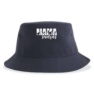 Mama Saurus T Rex Dinosaur Funny Mama Saurus Mother's Day Sustainable Bucket Hat